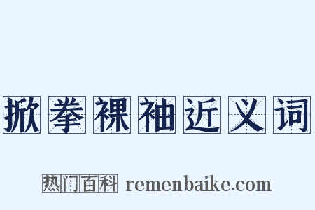 掀拳裸袖近义词是什么意思的图片